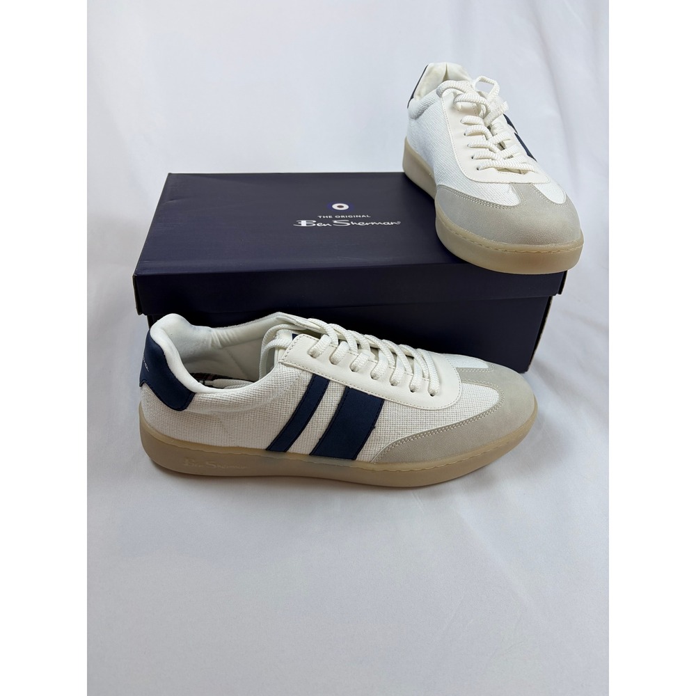 Ben Sherman Glasgow Crafted Mens Sneakers White Navy Gum BSMGLASCC-1211 Size 12